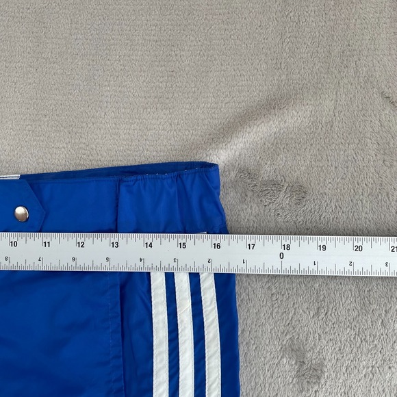 Vintage Adidas Track Pants Men Large (32x32) Blue Nylon 3 Stripes Ankle Zip 80s - Picture 7 of 11
